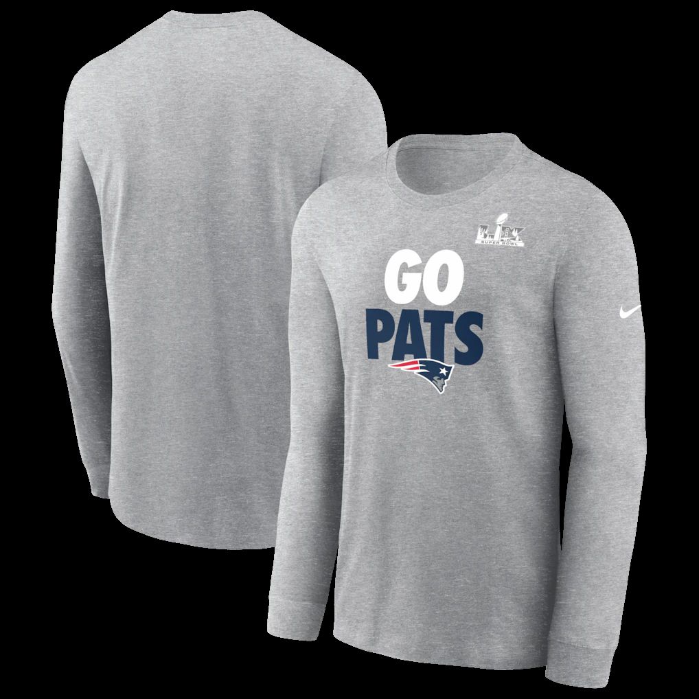 Men 2026 Nike NFL New England Patriots  long sleeved T-shirt grey 012